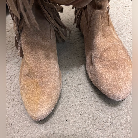Suede Knee High Riding Style Boots "URI" Camel Womens 6 Sam Edelman Rockabilly - Picture 11 of 13